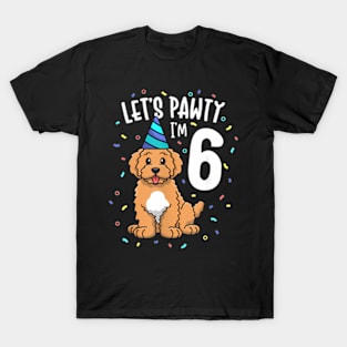 I'M 6 Goldendoodle Dog 6Th Birthday Party T-Shirt